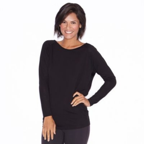 Beyond Yoga Heathered Blue Grey Cowl Neck Top - Picture 3 of 9